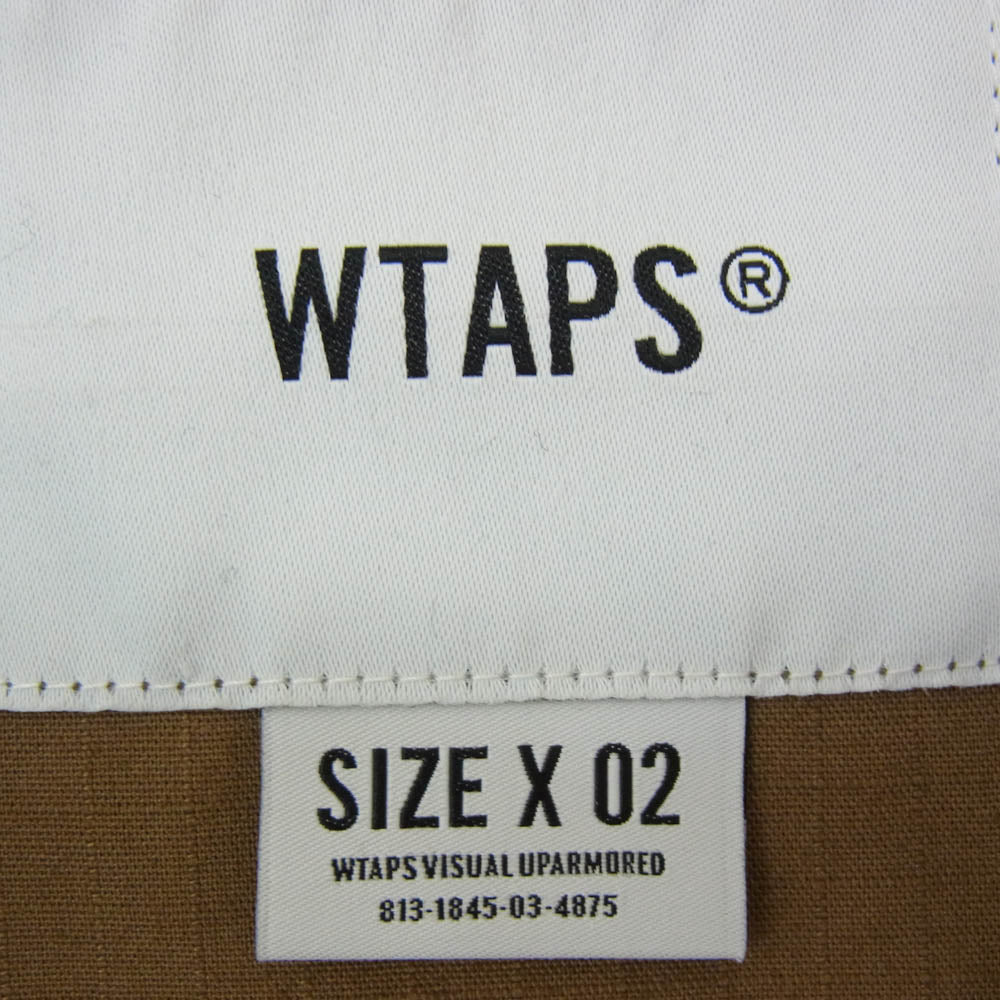 WTAPS ダブルタップス 21ss 211WVDT-SHM06 SCOUT LS COTTON RIPSTOP リップストップ ノーカラー ジャケット カーキ系 X02【中古】