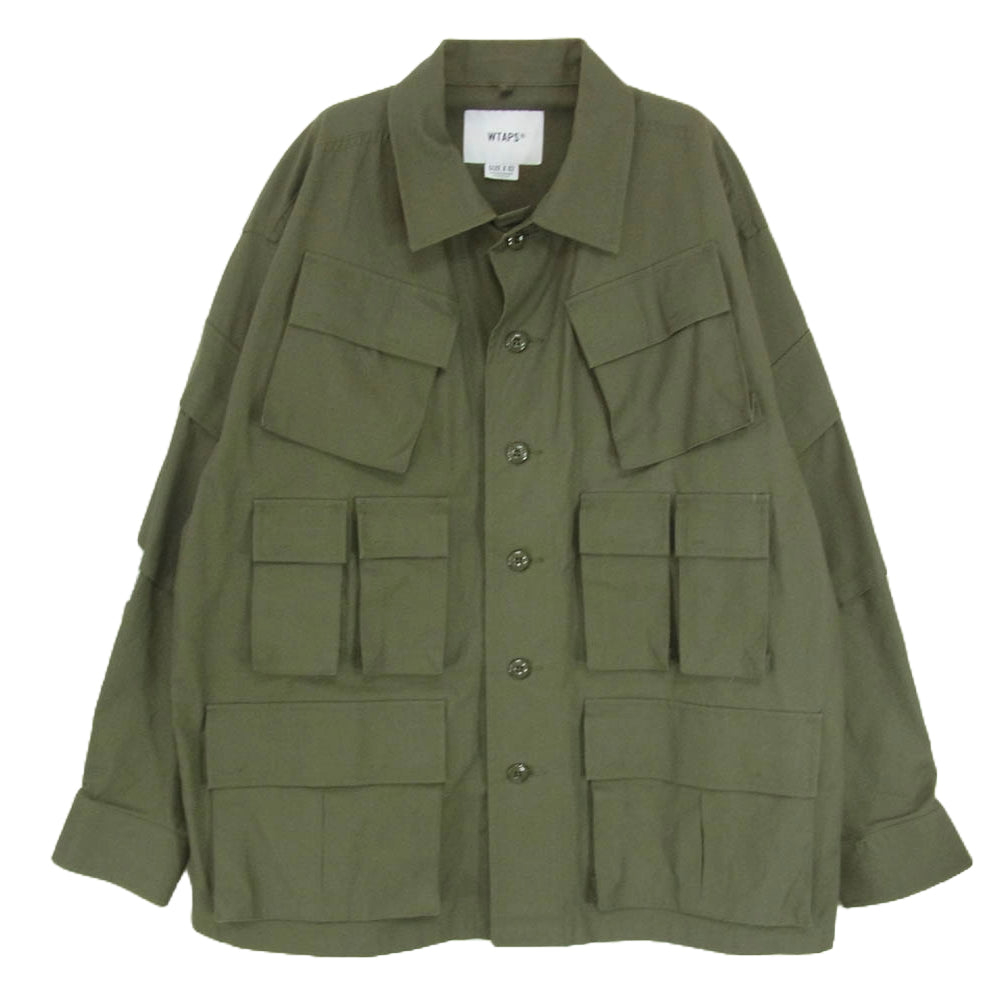 WTAPS ダブルタップス 20aw 202BRDT-SHM02 MODULAR LS COTTON RIPSTOP モジュラー ロング スリーブ 長袖 ミリタリー シャツ カーキ系 X02【中古】