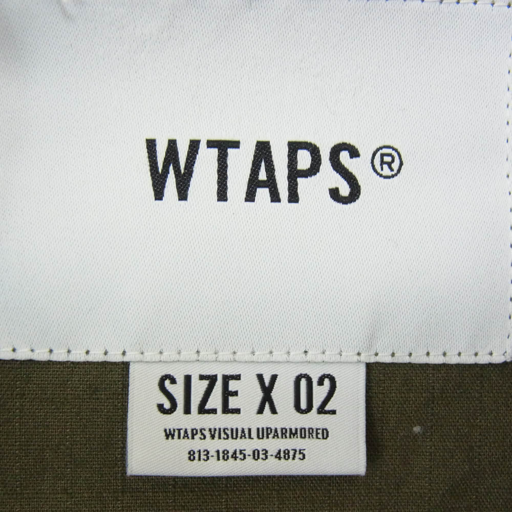 WTAPS ダブルタップス 20aw 202BRDT-SHM02 MODULAR LS COTTON RIPSTOP モジュラー ロング スリーブ 長袖 ミリタリー シャツ カーキ系 X02【中古】
