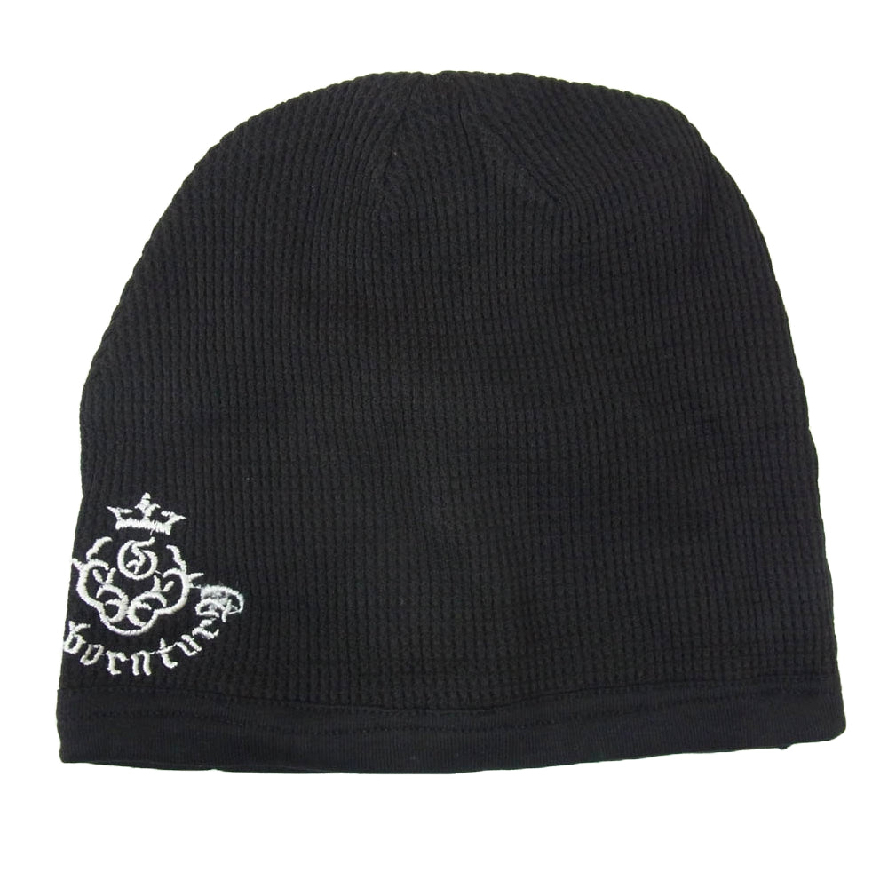 GABOR ガボール ロゴ刺繡 コットン ビーニー キャップ ブラック系【美品】【中古】