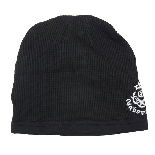 GABOR ガボール ロゴ刺繡 コットン ビーニー キャップ ブラック系【美品】【中古】