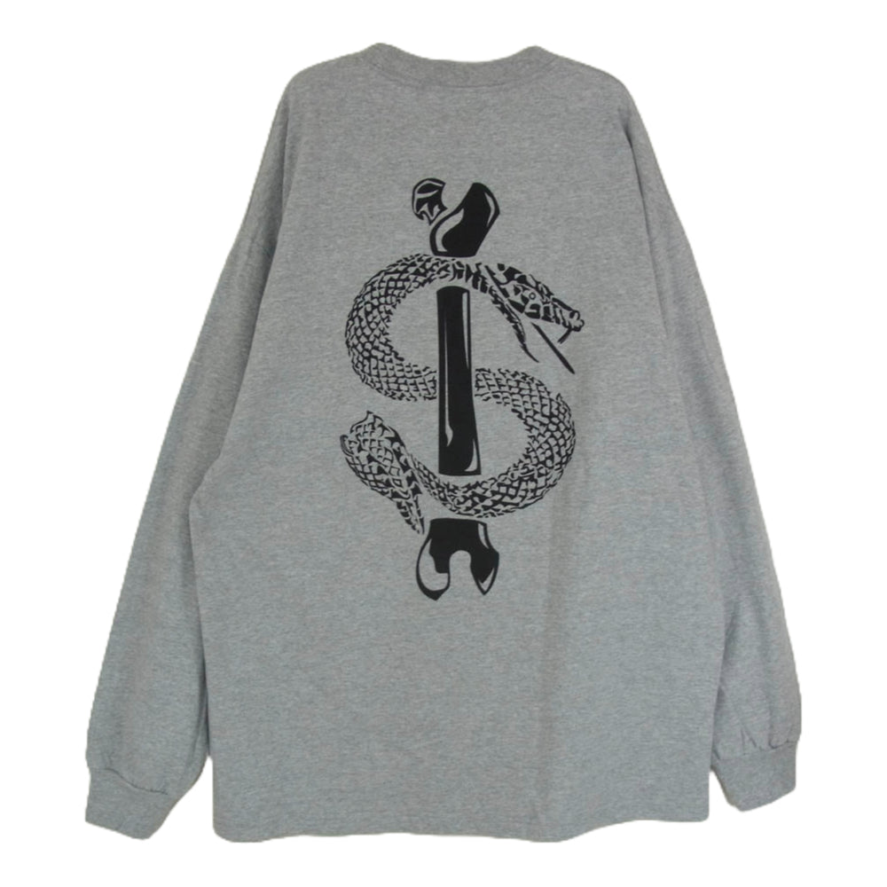 GABOR ガボール Gabor Inc USA スネーク バックロゴ カットソー 長袖 グレー系 XL【中古】