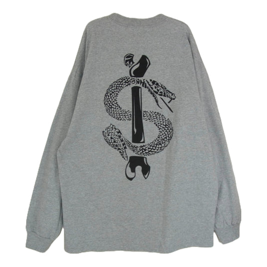 GABOR ガボール Gabor Inc USA スネーク バックロゴ カットソー 長袖 グレー系 XL【中古】