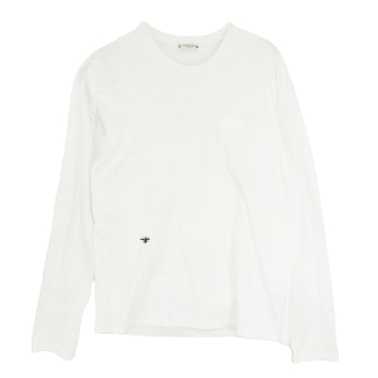 DIOR HOMME ディオールオム 08AW 8H3362770039 BEE刺? ポケット付 カットソー 長袖 ホワイト系 L【中古】