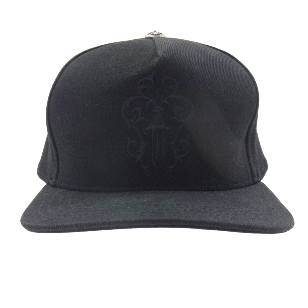 CHROME HEARTS クロムハーツ（原本無） TRUCKER CAP ダガー刺繍 トラッカー キャップ クロスボール付き ブラック系 53-60【中古】