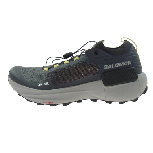 salomon サロモン 416732 S-Lab Genesis ローカット スニーカー グレー系 イエロー系 25.5cm【極上美品】【中古】