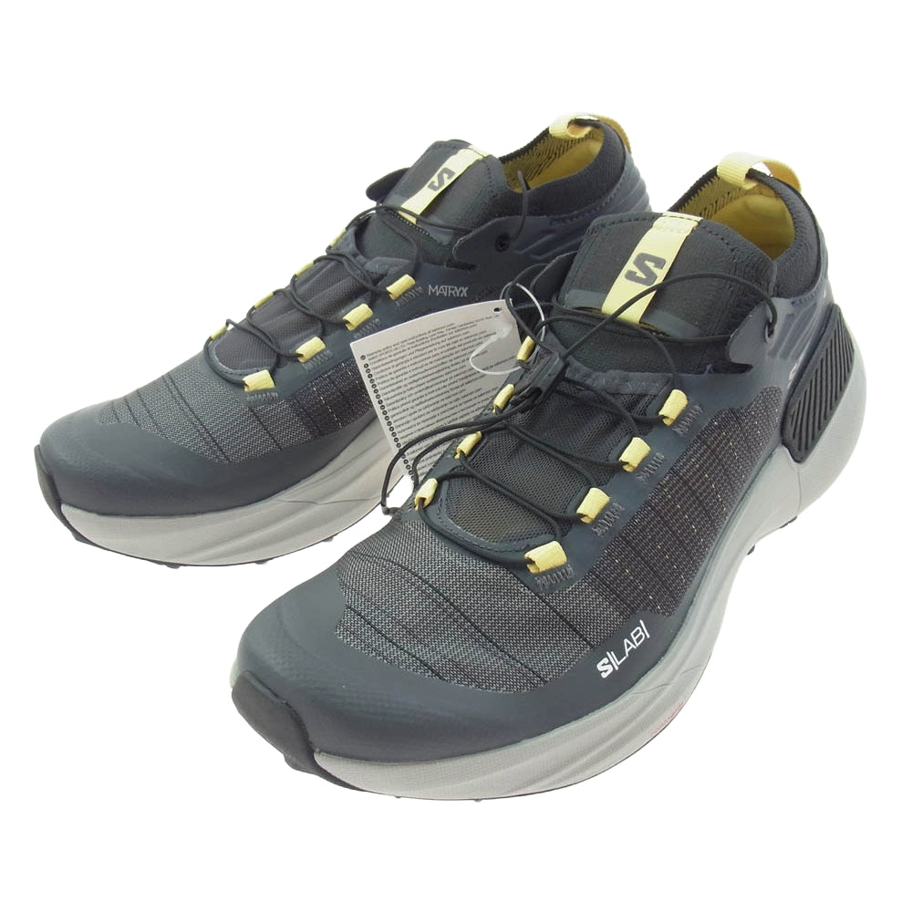 salomon サロモン 416732 S-Lab Genesis ローカット スニーカー グレー系 イエロー系 25.5cm【極上美品】【中古】