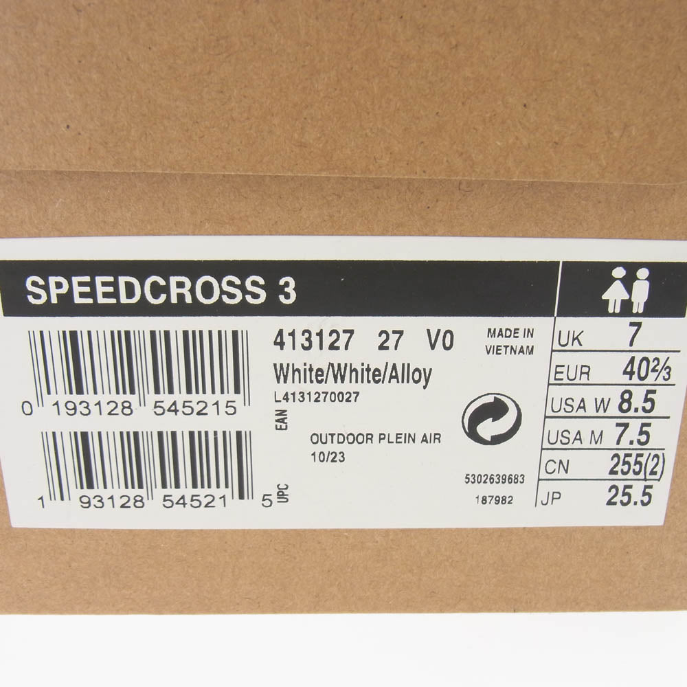 salomon サロモン 413127 SPEEDCROSS スピードクロス ローカット スニーカー ホワイト系 25.5cm【美品】【中古】