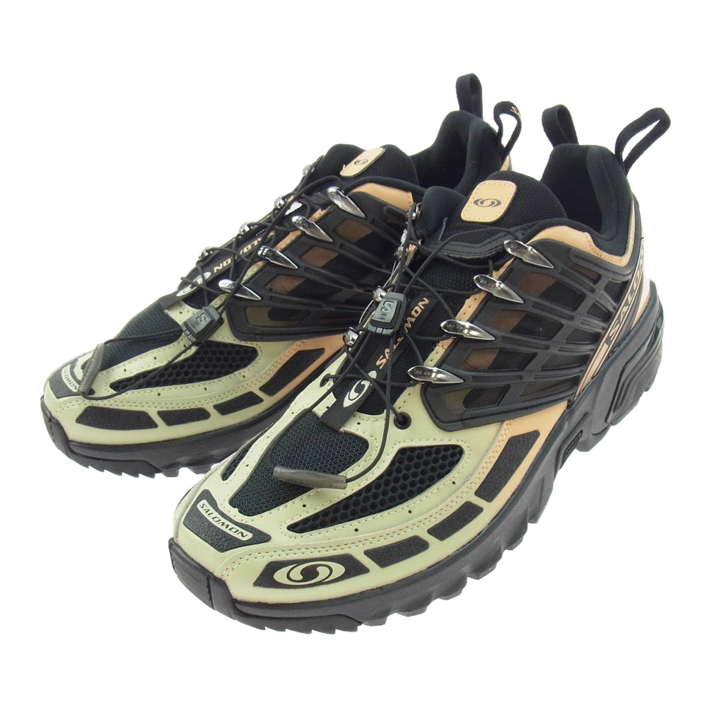 salomon サロモン 475990 ACS PRO CHROMATIC メッシュ ローカット スニーカー　 ブラック系 ベージュ系 27.5cm【極上美品】【中古】