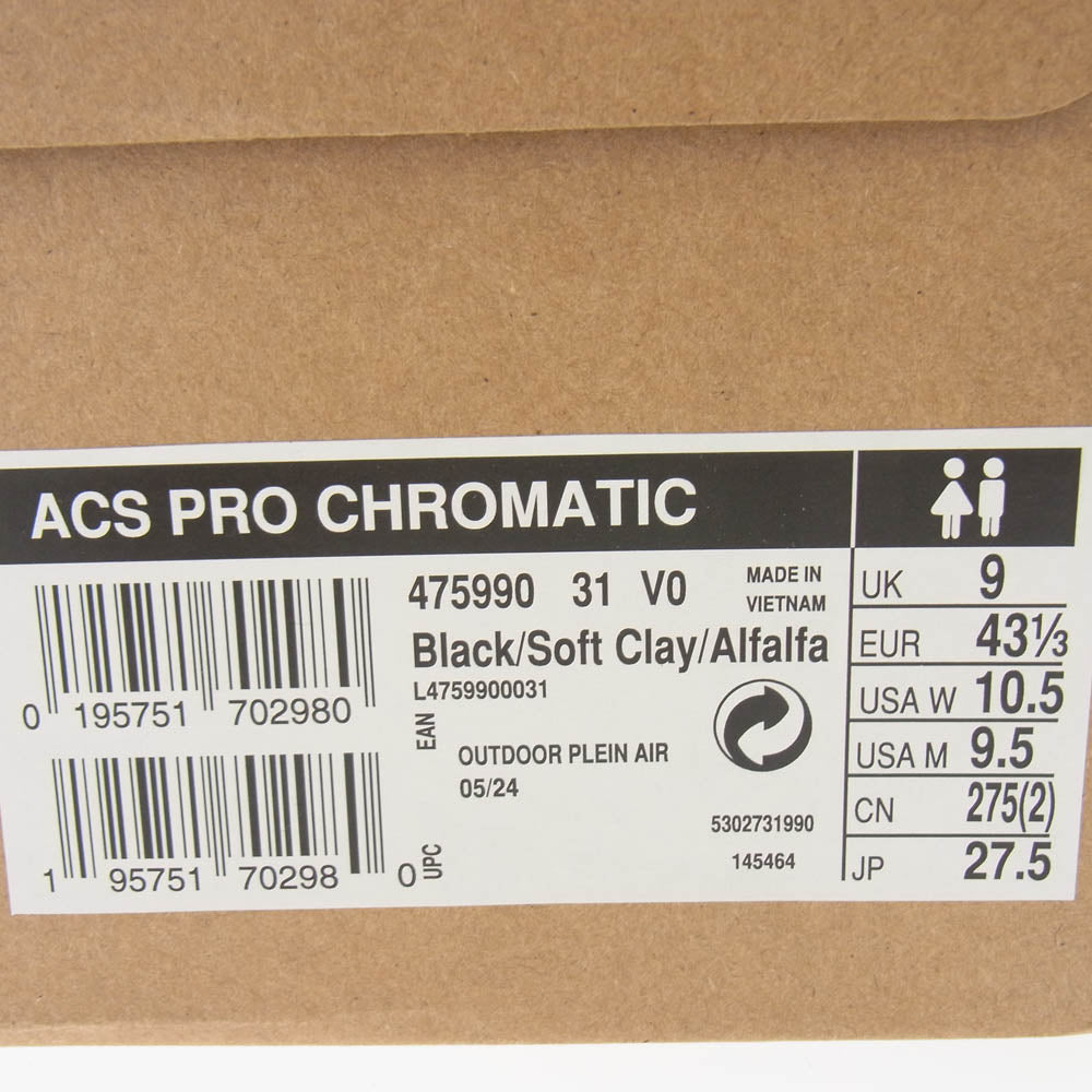 salomon サロモン 475990 ACS PRO CHROMATIC メッシュ ローカット スニーカー　 ブラック系 ベージュ系 27.5cm【極上美品】【中古】