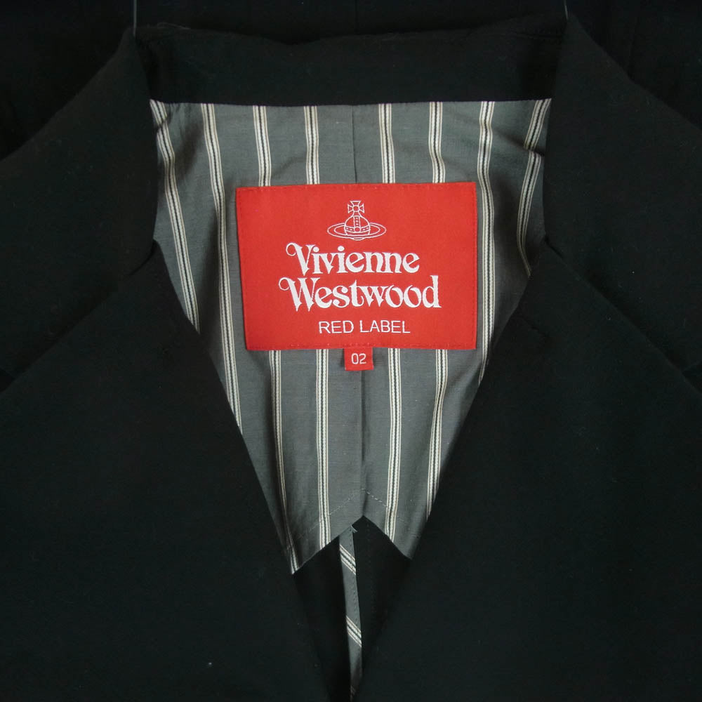 Vivienne Westwood ヴィヴィアンウエストウッド 16-12-431017 RED LABEL レッドレーベル オーブ刻印 3ボタン ラブ ジャケット ブラック系 M 02【中古】