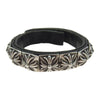 CHROME HEARTS クロムハーツ（原本無） ZERO STUD SNGL ROW ゼロ ピラミッド スタッズ シングル レザー ブレスレット シルバー系 ブラック系【中古】