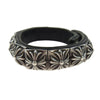 CHROME HEARTS クロムハーツ（原本無） ZERO STUD SNGL ROW ゼロ ピラミッド スタッズ シングル レザー ブレスレット シルバー系 ブラック系【中古】