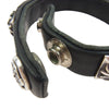 CHROME HEARTS クロムハーツ（原本無） ZERO STUD SNGL ROW ゼロ ピラミッド スタッズ シングル レザー ブレスレット シルバー系 ブラック系【中古】