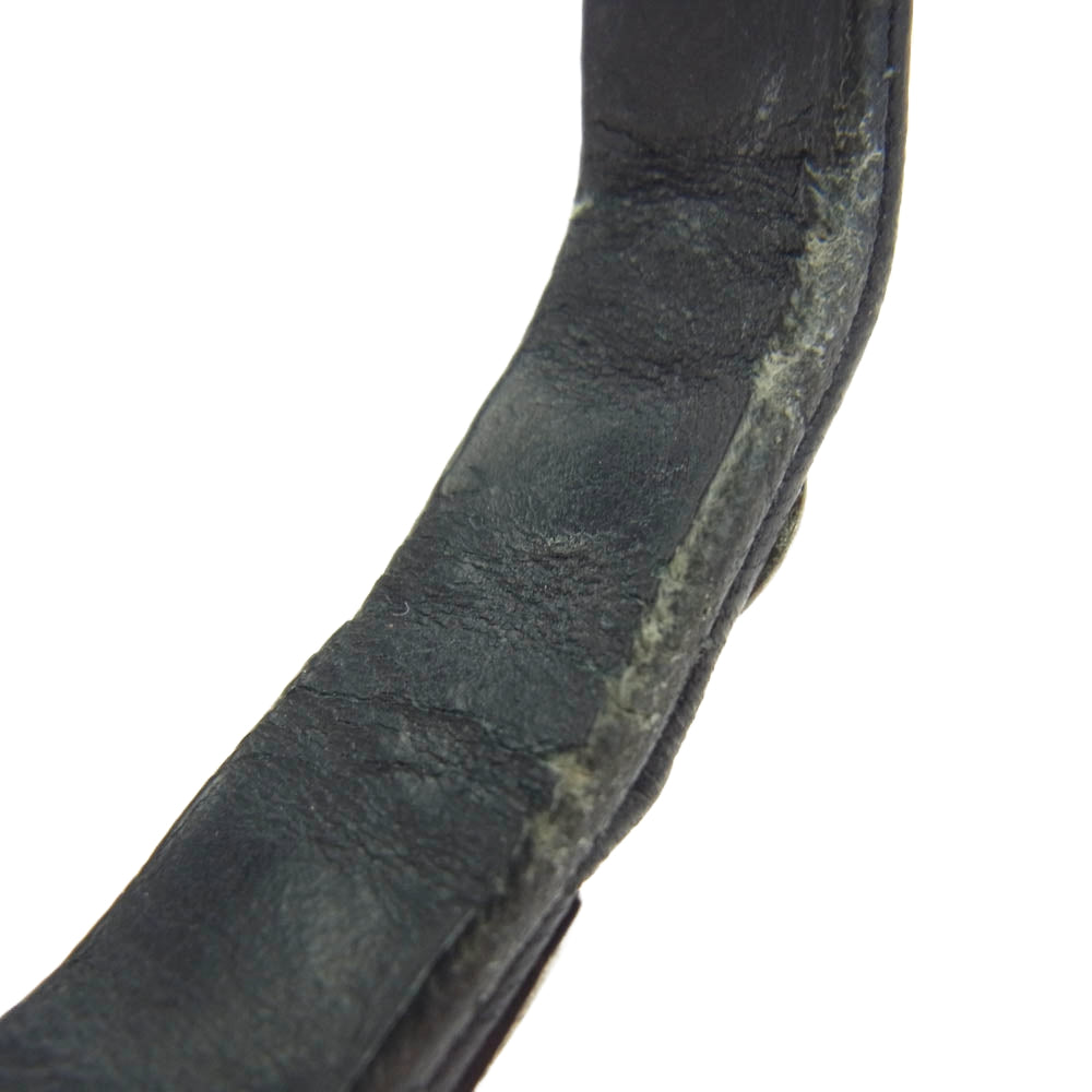 CHROME HEARTS クロムハーツ（原本無） ZERO STUD SNGL ROW ゼロ ピラミッド スタッズ シングル レザー ブレスレット シルバー系 ブラック系【中古】