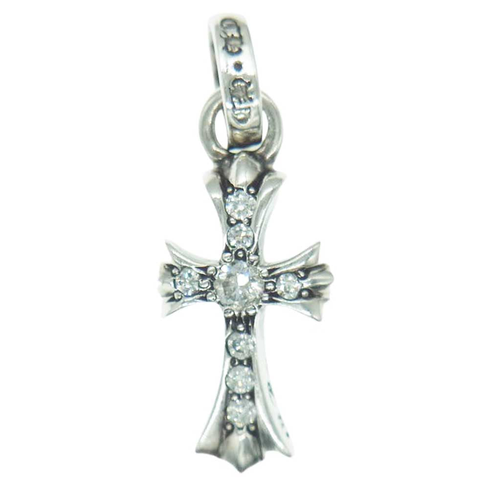 CHROME HEARTS クロムハーツ（原本無） CRS BBYFAT P DMND ベイビー ファット PAVE パヴェ ダイヤ クロス チャーム ペンダント トップ シルバー系【中古】