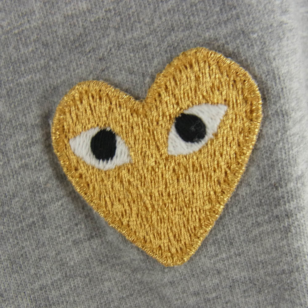 PLAY COMME des GARCONS プレイコムデギャルソン AD2022 AZ-T216 PLAY GOLD HEART LOGO TEE Tシャツ グレー系 S【中古】