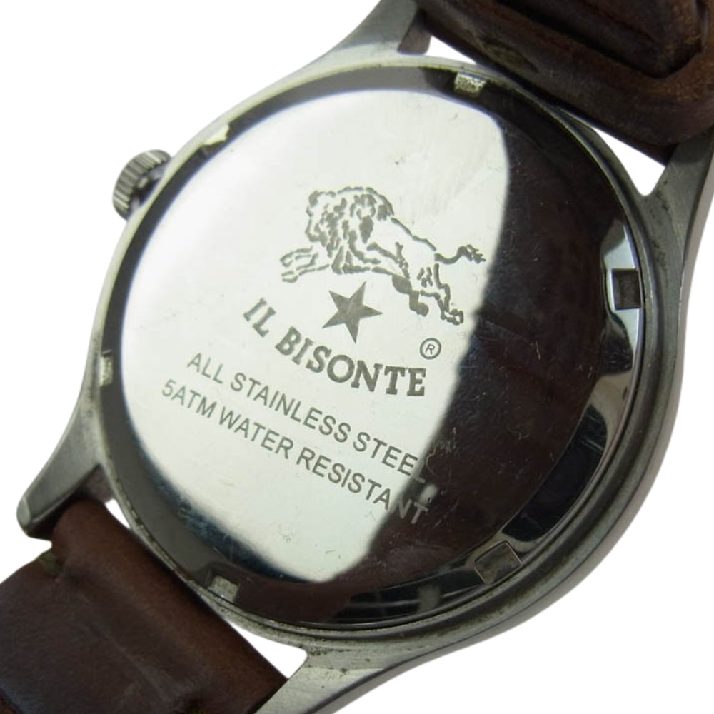 IL BISONTE イルビゾンテ 自動巻き レザーベルト リストウォッチ 腕時計 ブラウン系 ゴールド系【中古】