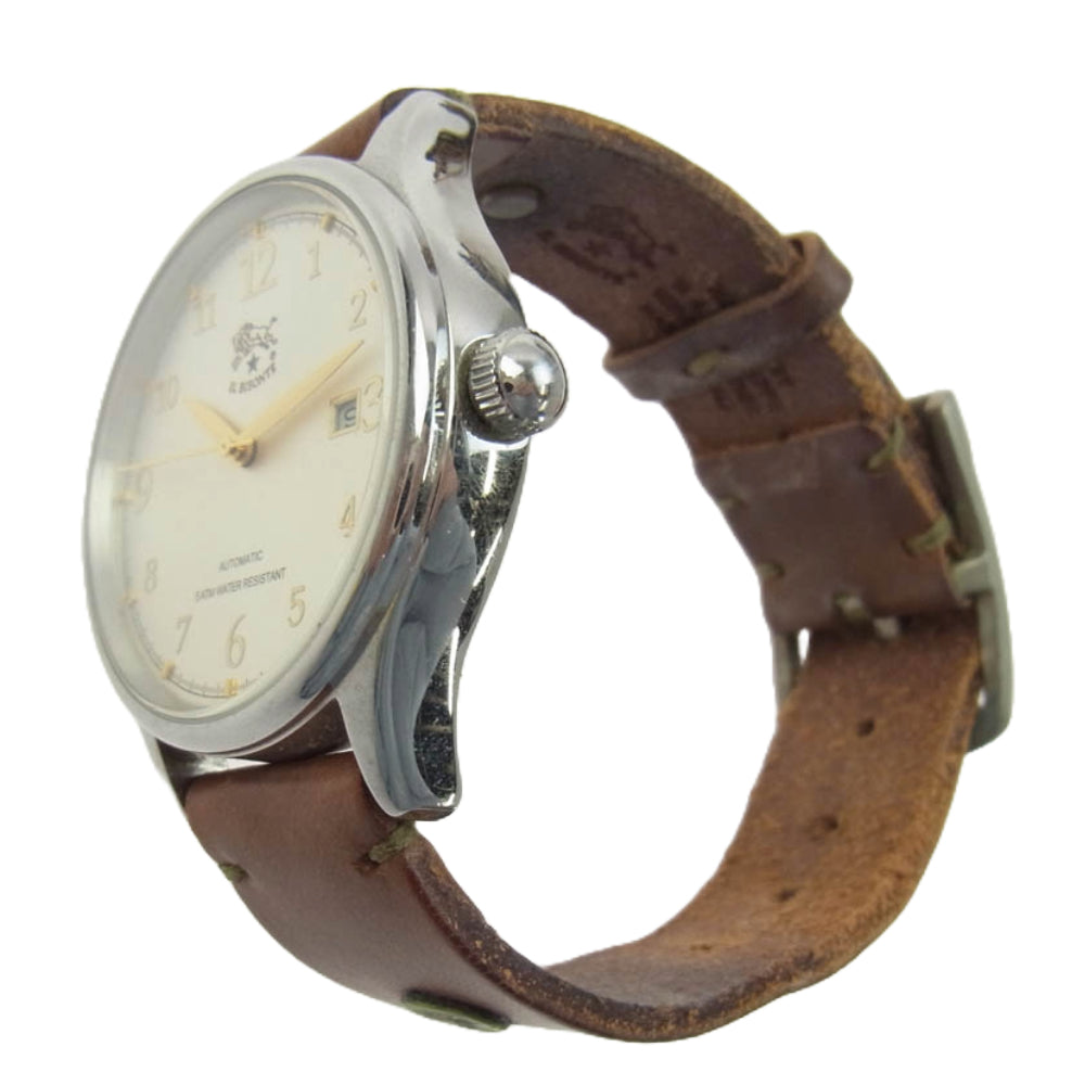 IL BISONTE イルビゾンテ 自動巻き レザーベルト リストウォッチ 腕時計 ブラウン系 ゴールド系【中古】