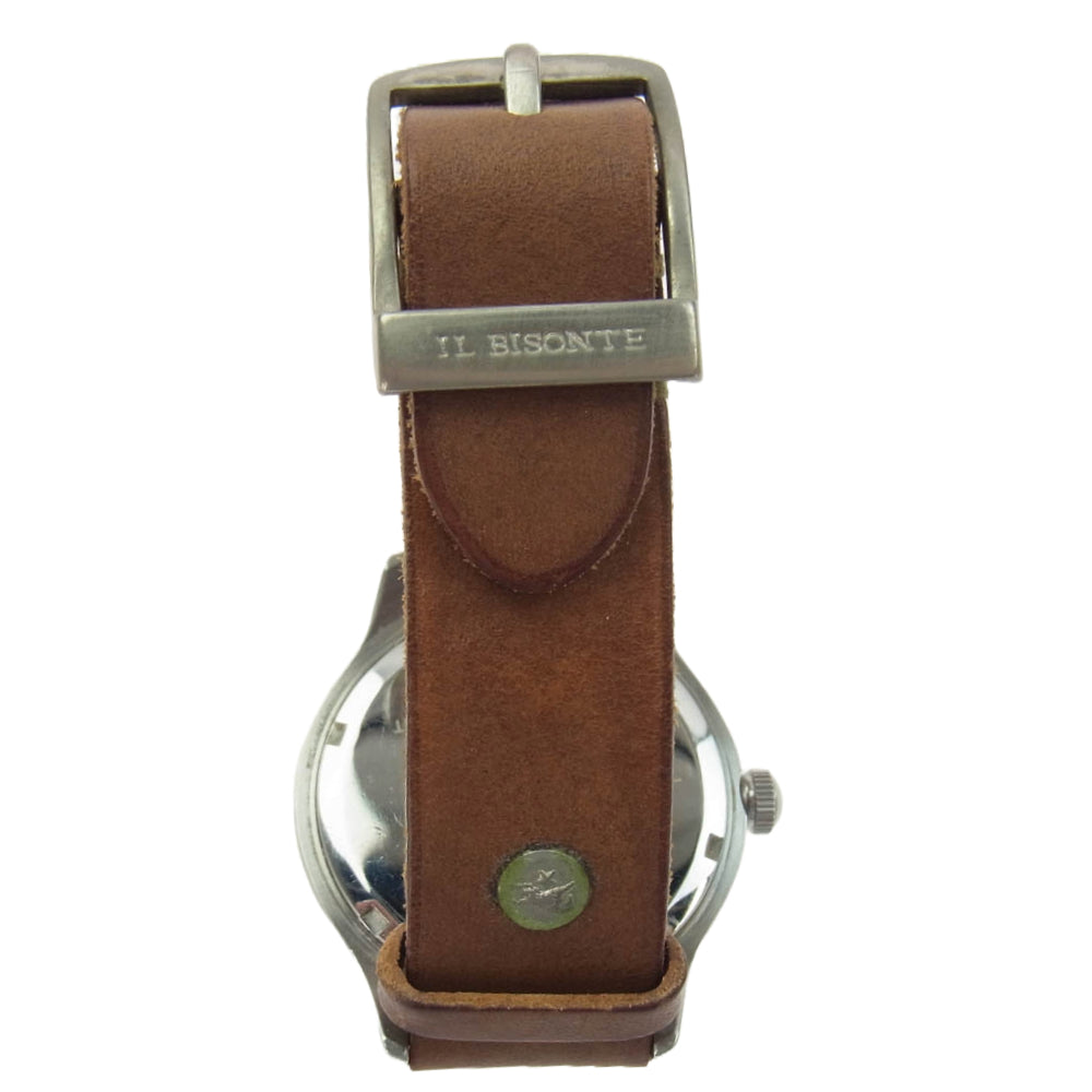 IL BISONTE イルビゾンテ 自動巻き レザーベルト リストウォッチ 腕時計 ブラウン系 ゴールド系【中古】