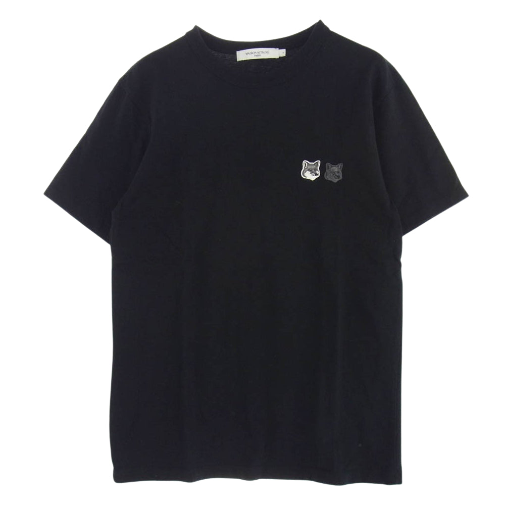 MAISON KITSUNE メゾンキツネ IU00122KJ0008 ダブル モノクローム フォックスヘッド パッチ Tシャツ ブラック系 S【中古】