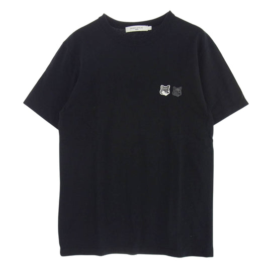 MAISON KITSUNE メゾンキツネ IU00122KJ0008 ダブル モノクローム フォックスヘッド パッチ Tシャツ ブラック系 S【中古】