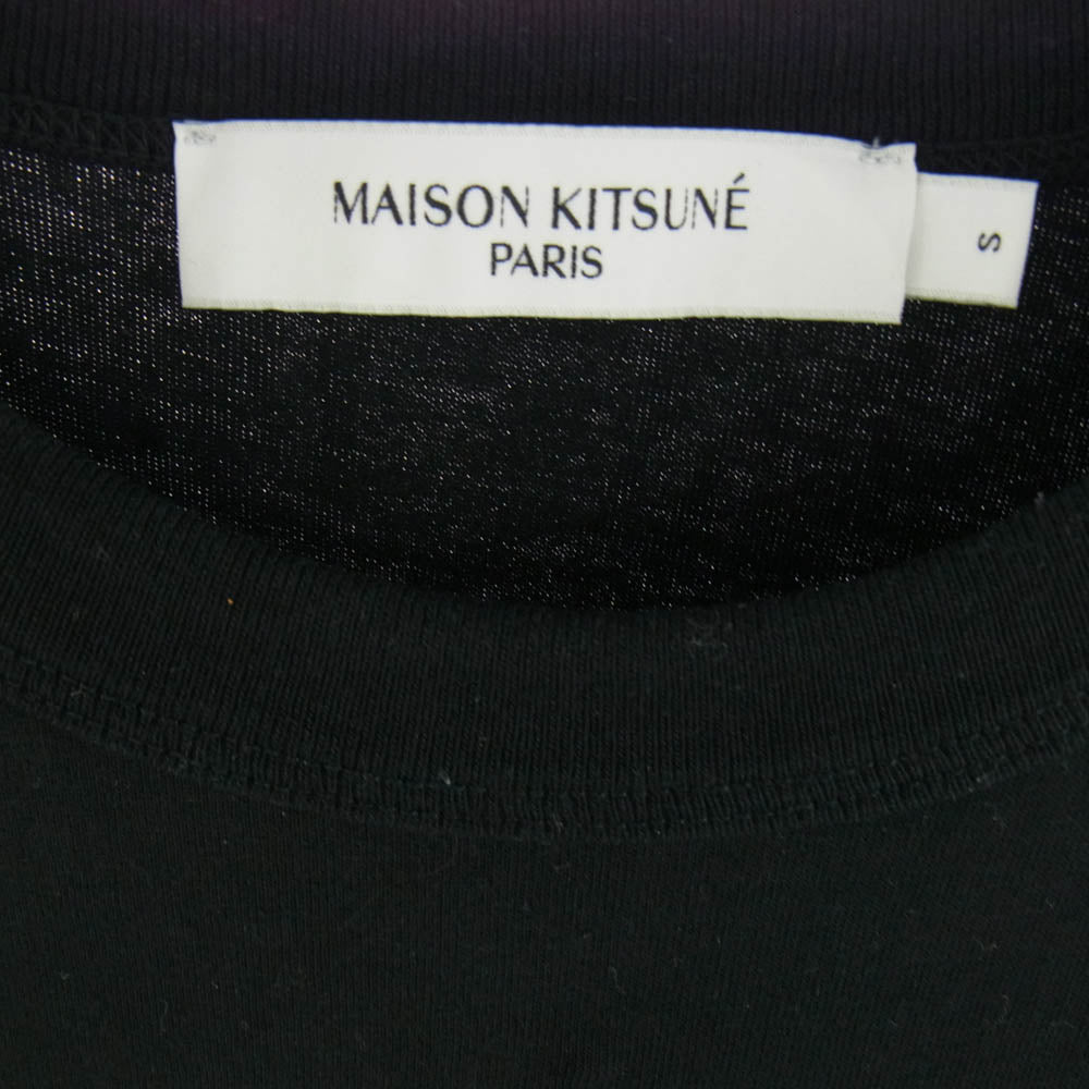 MAISON KITSUNE メゾンキツネ IU00122KJ0008 ダブル モノクローム フォックスヘッド パッチ Tシャツ ブラック系 S【中古】