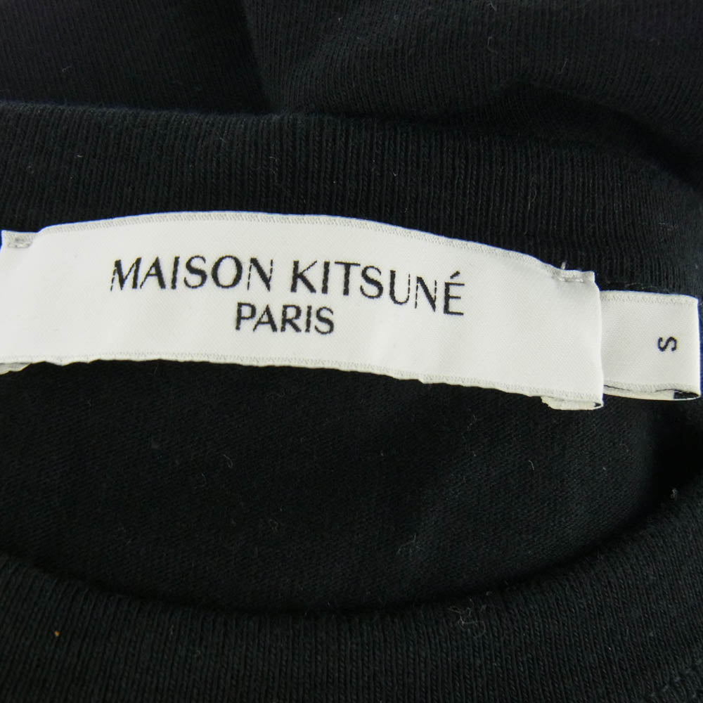 MAISON KITSUNE メゾンキツネ IU00122KJ0008 ダブル モノクローム フォックスヘッド パッチ Tシャツ ブラック系 S【中古】