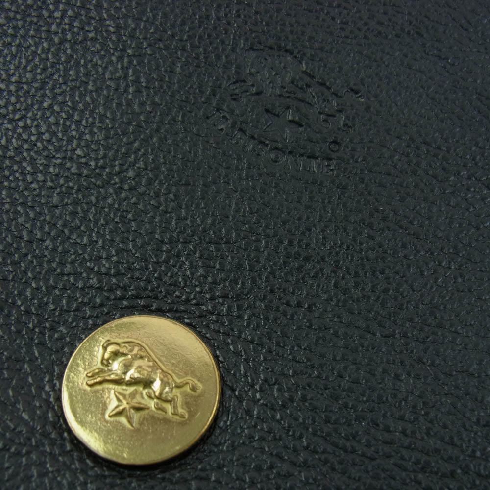 IL BISONTE イルビゾンテ レザー ショルダー バッグ 黒系 ブラック系【中古】
