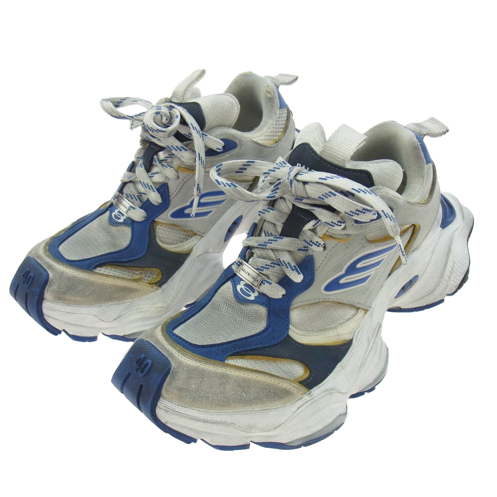 BALENCIAGA バレンシアガ 24SS 785754 CARGO カーゴ ヴィンテージ加工 スニーカー グレー系 ブルー系 26.5cm【中古】