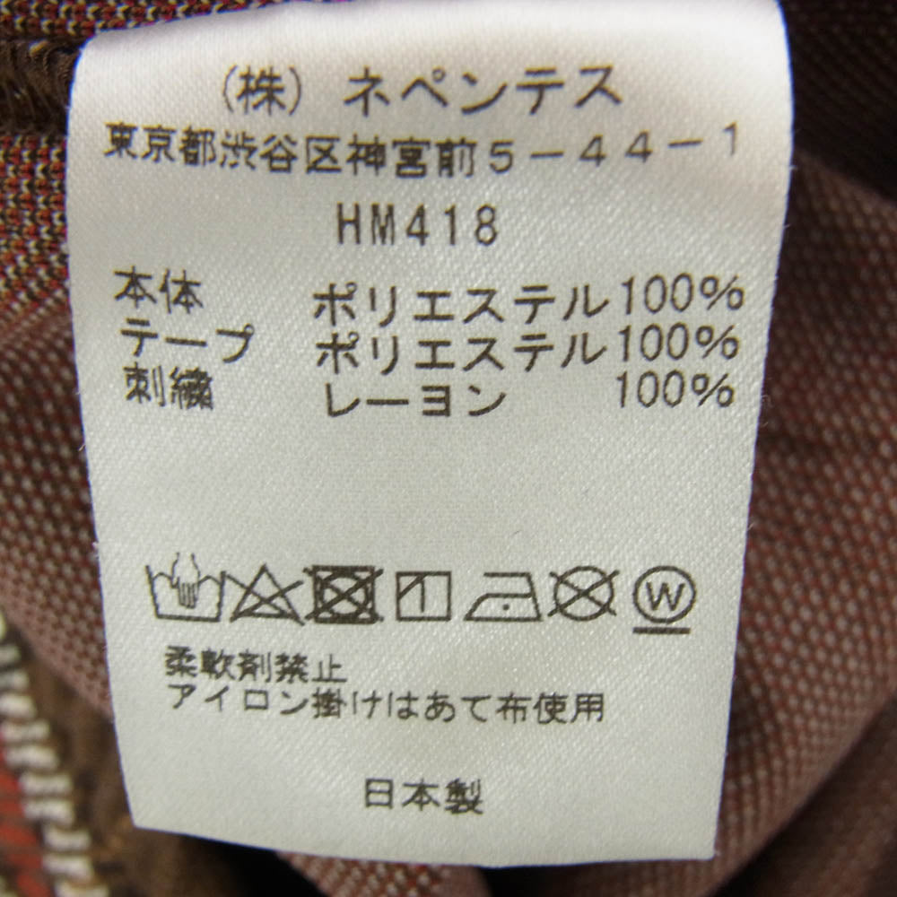 Needles ニードルス 20AW HM418 TRACK PANT チェック トラックパンツ ブラウン系 M【中古】