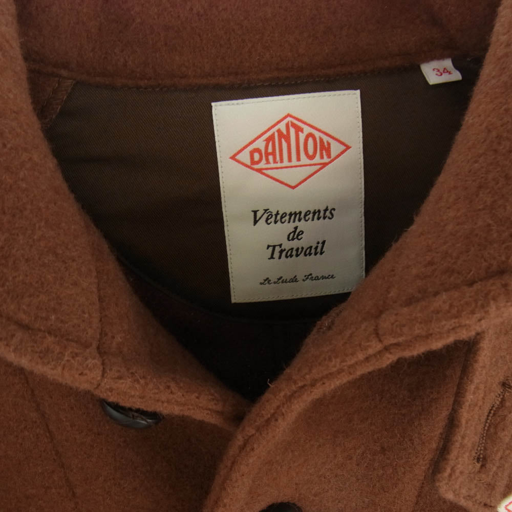 Danton ダントン 丸襟 ウールモッサ ジャケット ブラウン系 34【中古】