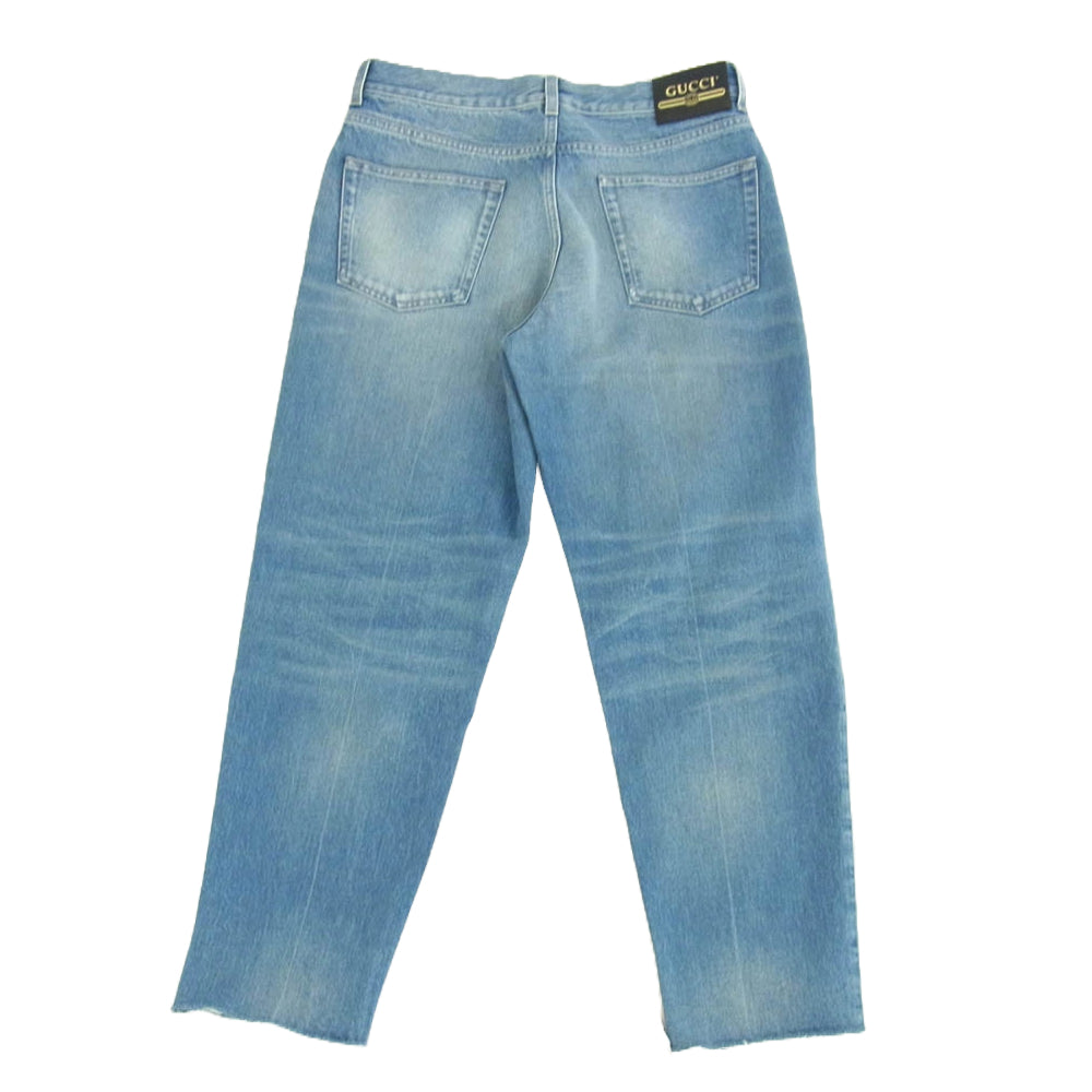 GUCCI グッチ 749110 XDCJK Washed Out Denim Jeans ウォッシュ アウト カットオフ ジーンズ デニム パンツ インディゴブルー系 33【極上美品】【中古】