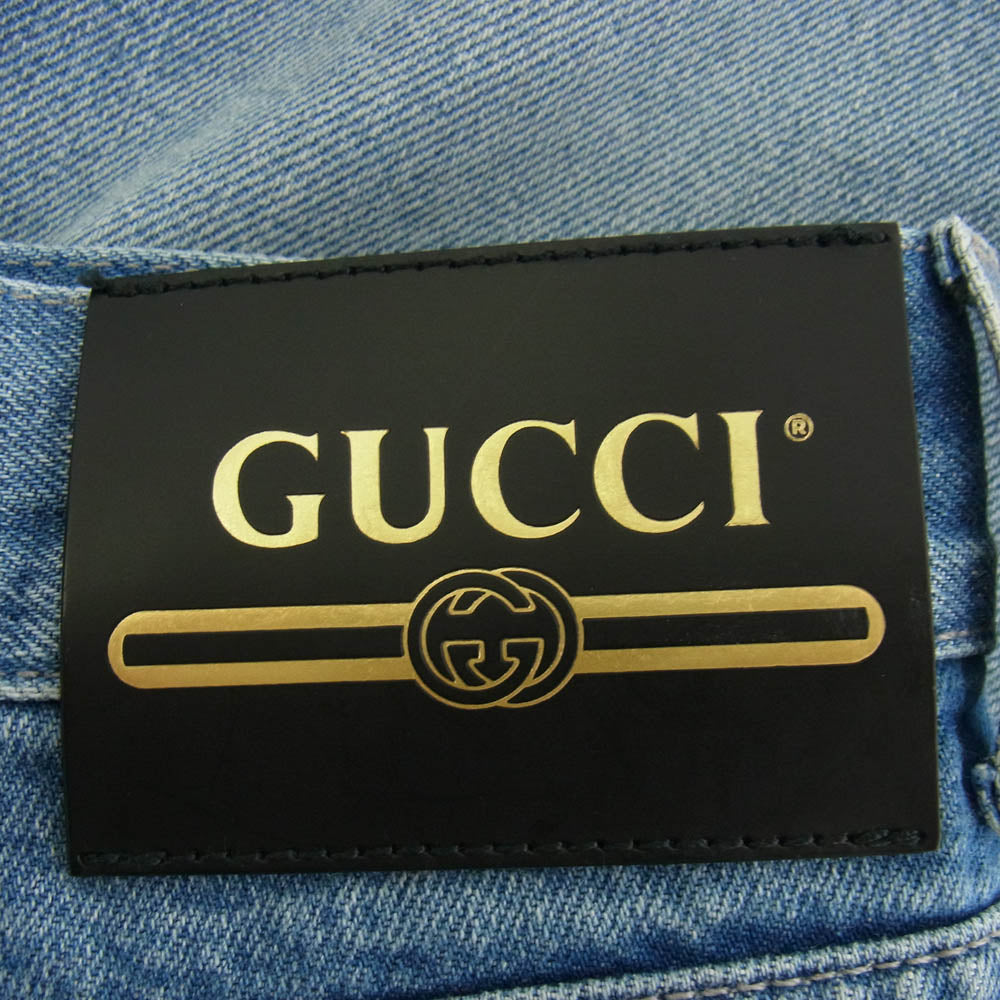 GUCCI グッチ 749110 XDCJK Washed Out Denim Jeans ウォッシュ アウト カットオフ ジーンズ デニム パンツ インディゴブルー系 33【極上美品】【中古】