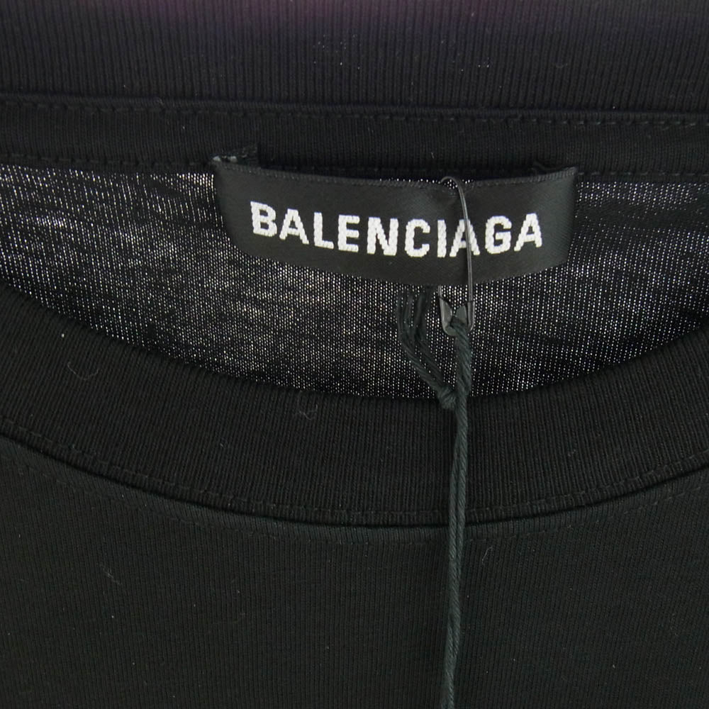 BALENCIAGA バレンシアガ 556150 キャンペーン ロゴ 半袖 Tシャツ ブラック系 XXL【極上美品】【中古】