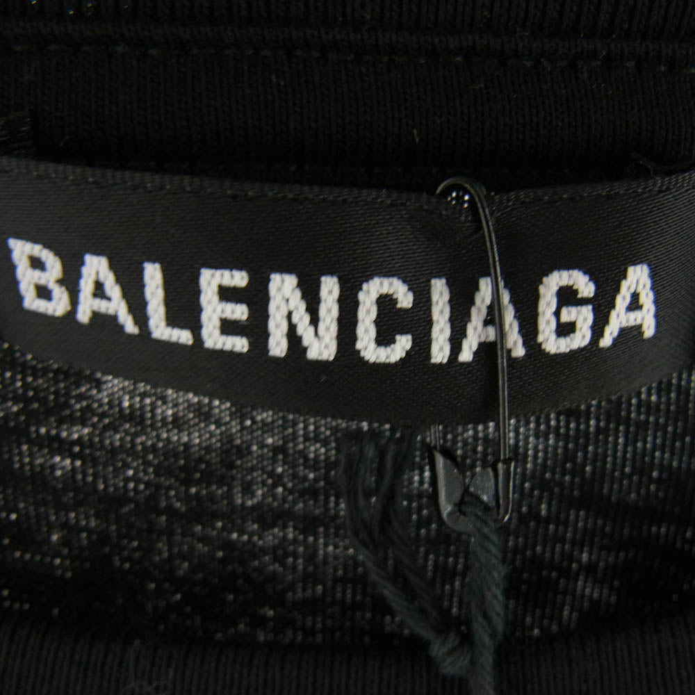 BALENCIAGA バレンシアガ 556150 キャンペーン ロゴ 半袖 Tシャツ ブラック系 XXL【極上美品】【中古】