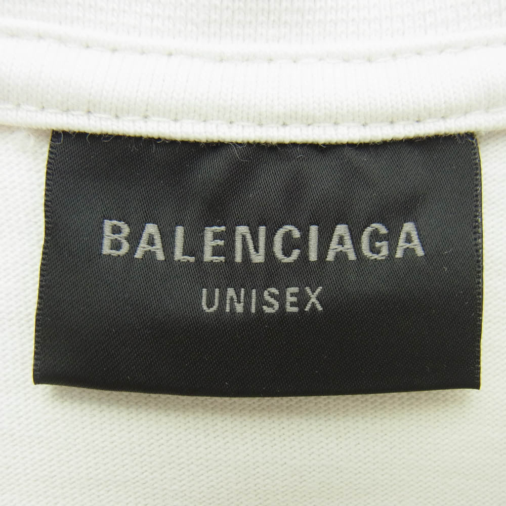 BALENCIAGA バレンシアガ 23SS 739784 DIY COLLEGE TEE カレッジロゴプリント ダメージ加工 半袖 Tシャツ ホワイト系 XS【中古】
