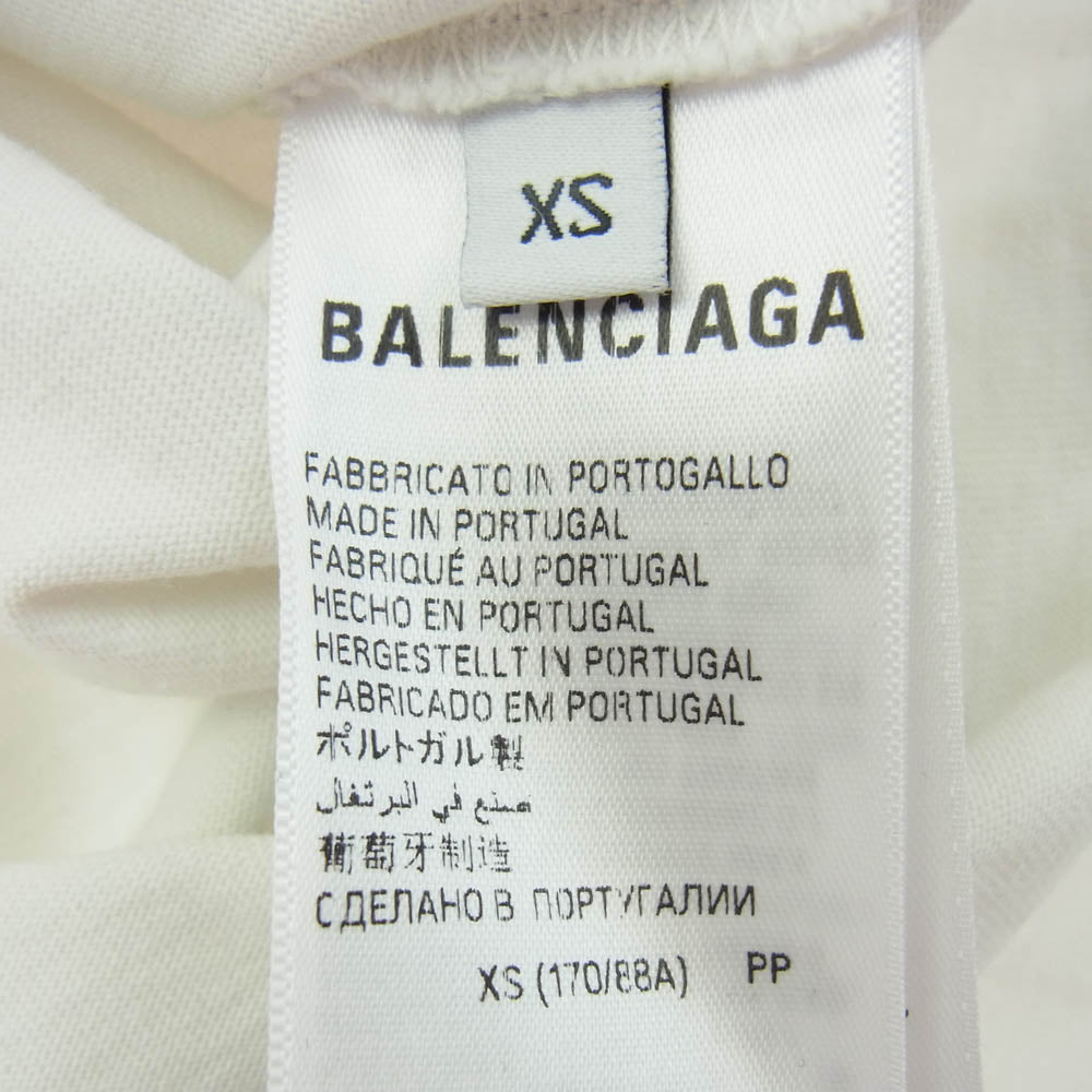 BALENCIAGA バレンシアガ 23SS 739784 DIY COLLEGE TEE カレッジロゴプリント ダメージ加工 半袖 Tシャツ ホワイト系 XS【中古】