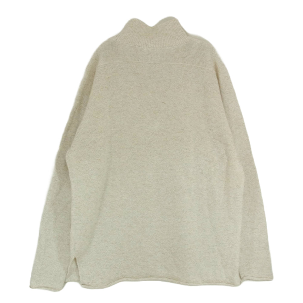 ヤナバ カシミヤ混 シルク HAND KNIT MAX 和紙ニット ハンドメイド スキッパー プルオーバー ニット セーター ベージュ系 MF【美品】【中古】