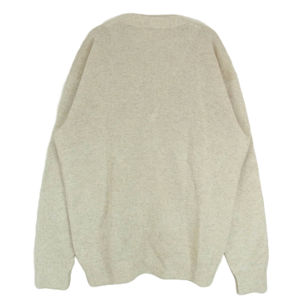 ヤナバ カシミヤ混 シルク HAND KNIT ULTRA 和紙ニット ハンドメイド カーディガン ベージュ系 MF【美品】【中古】