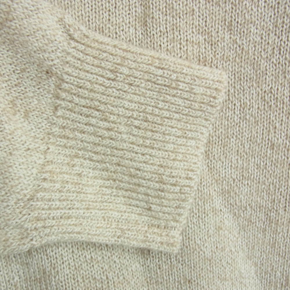 ヤナバ カシミヤ混 シルク HAND KNIT ULTRA 和紙ニット ハンドメイド カーディガン ベージュ系 MF【美品】【中古】