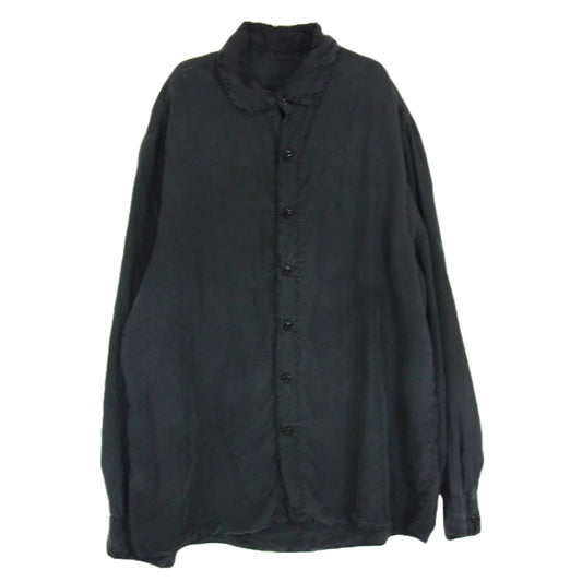 シェヴィダレンク 元CASEY VIDALENC ケイシーヴィダレンク シルク100% ガーメントダイ パッカリング 長袖シャツ ブラウス ブラック系 3【中古】