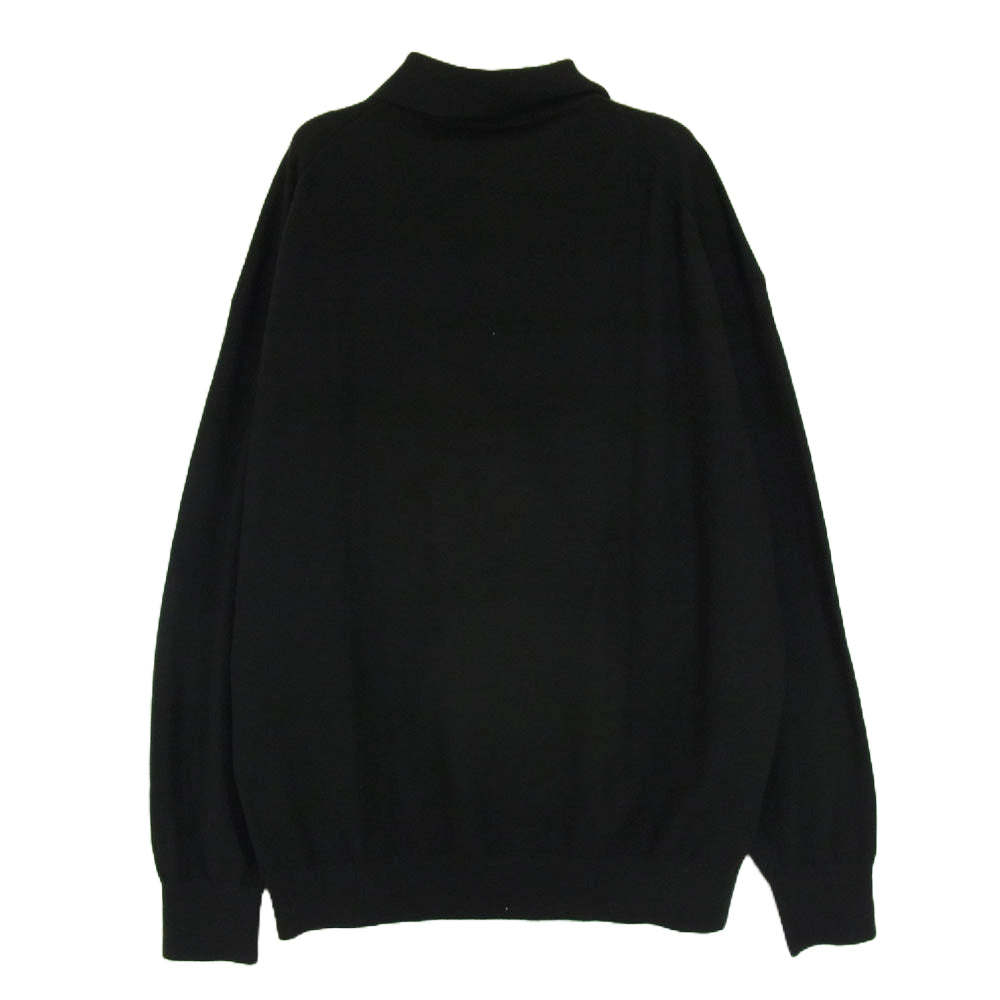 ボーディ 23AW BD18006 EXLIGHT CASHMERE POLO カシミヤ100％ ハイゲージ 天竺 長袖 ポロシャツ ニットソー ブラック系 2【中古】