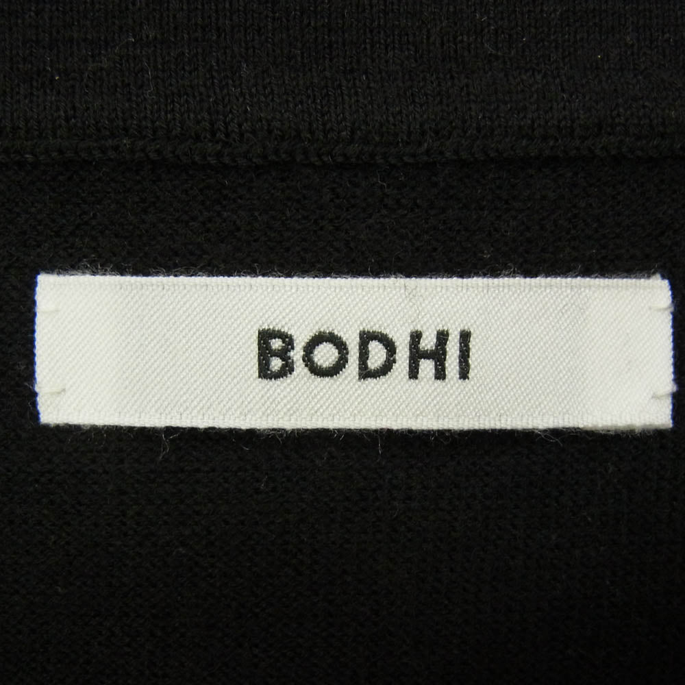 ボーディ 23AW BD18006 EXLIGHT CASHMERE POLO カシミヤ100％ ハイゲージ 天竺 長袖 ポロシャツ ニットソー ブラック系 2【中古】