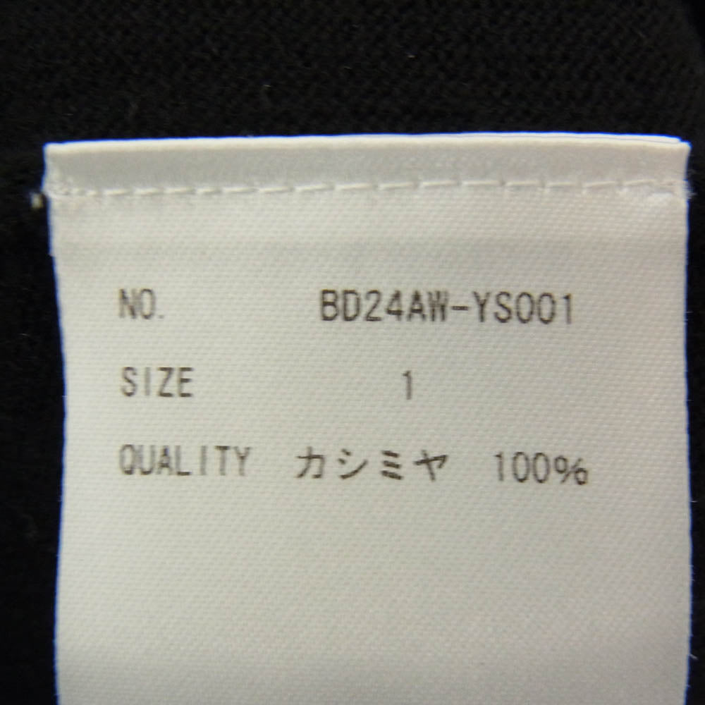 ボーディ 24AW BD24AW-YS001 for Y. & SONS 別注 SUPER LIGHT MOCK カシミヤ100％ スーパーライト ハイゲージ モックネック  長袖 ニットソー ブラック系 1【中古】