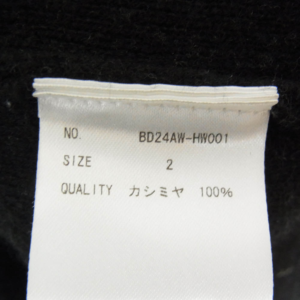 ボーディ 24AW BD24AW-HW001 HEAVYWEIGHT CREW カシミヤ100％ ヘビーウェイト クルーネック ニット セーター プルオーバー ブラック系 2【中古】