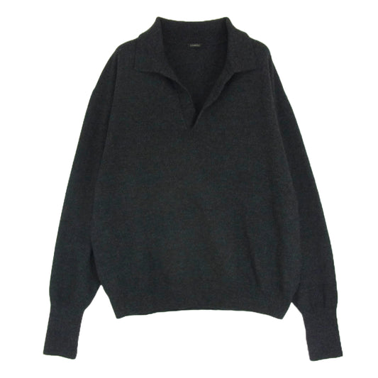COMOLI コモリ 24AW A03-06011 カシミヤ100％ スキッパー ニット プルオーバー チャコール ダークグレー系 サイズ表記無【中古】