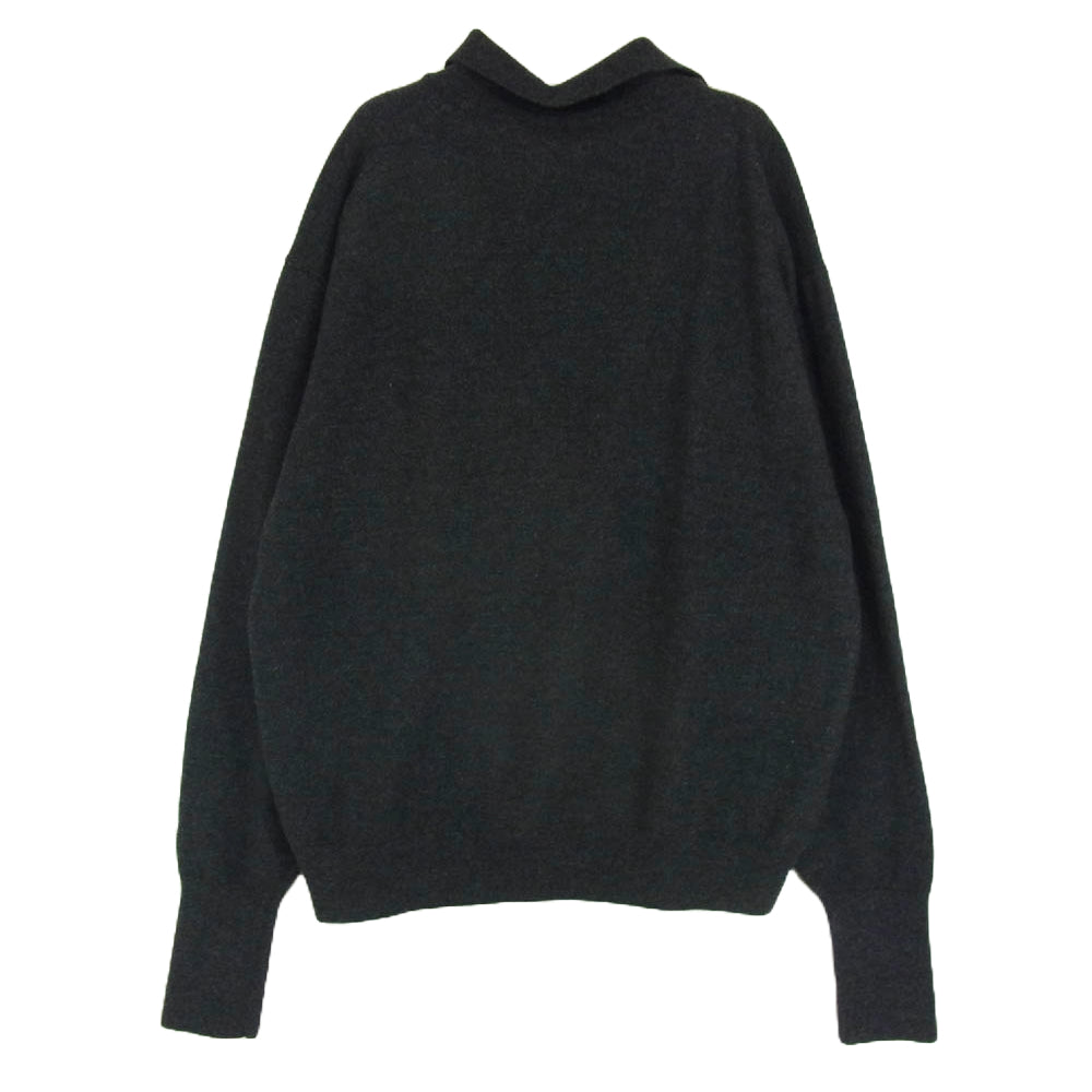 COMOLI コモリ 24AW A03-06011 カシミヤ100％ スキッパー ニット プルオーバー チャコール ダークグレー系 サイズ表記無【中古】