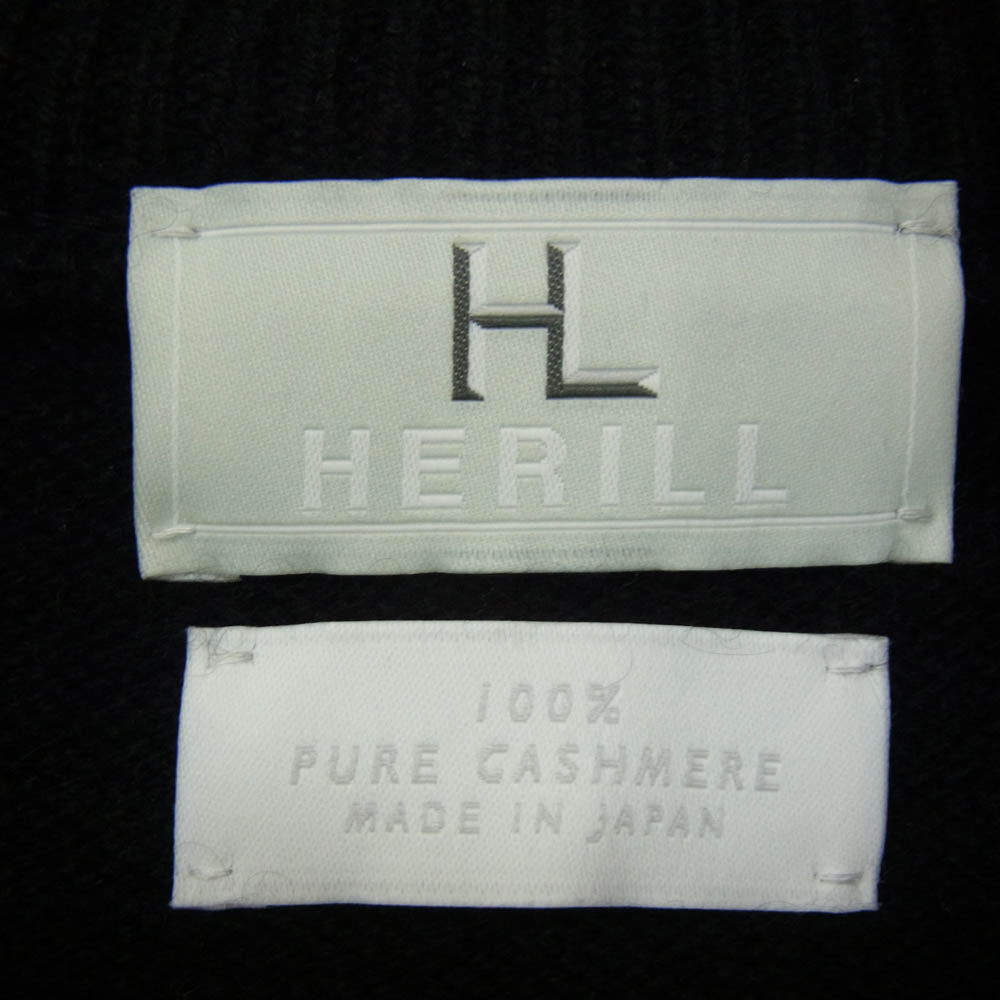 ヘリル 23AW 23-080-HL-8070-3 Goldencash Zipup Sweater ゴールデン カシミヤ100％ ジップアップ セーター ドライバーズニット ブラック系 5【中古】