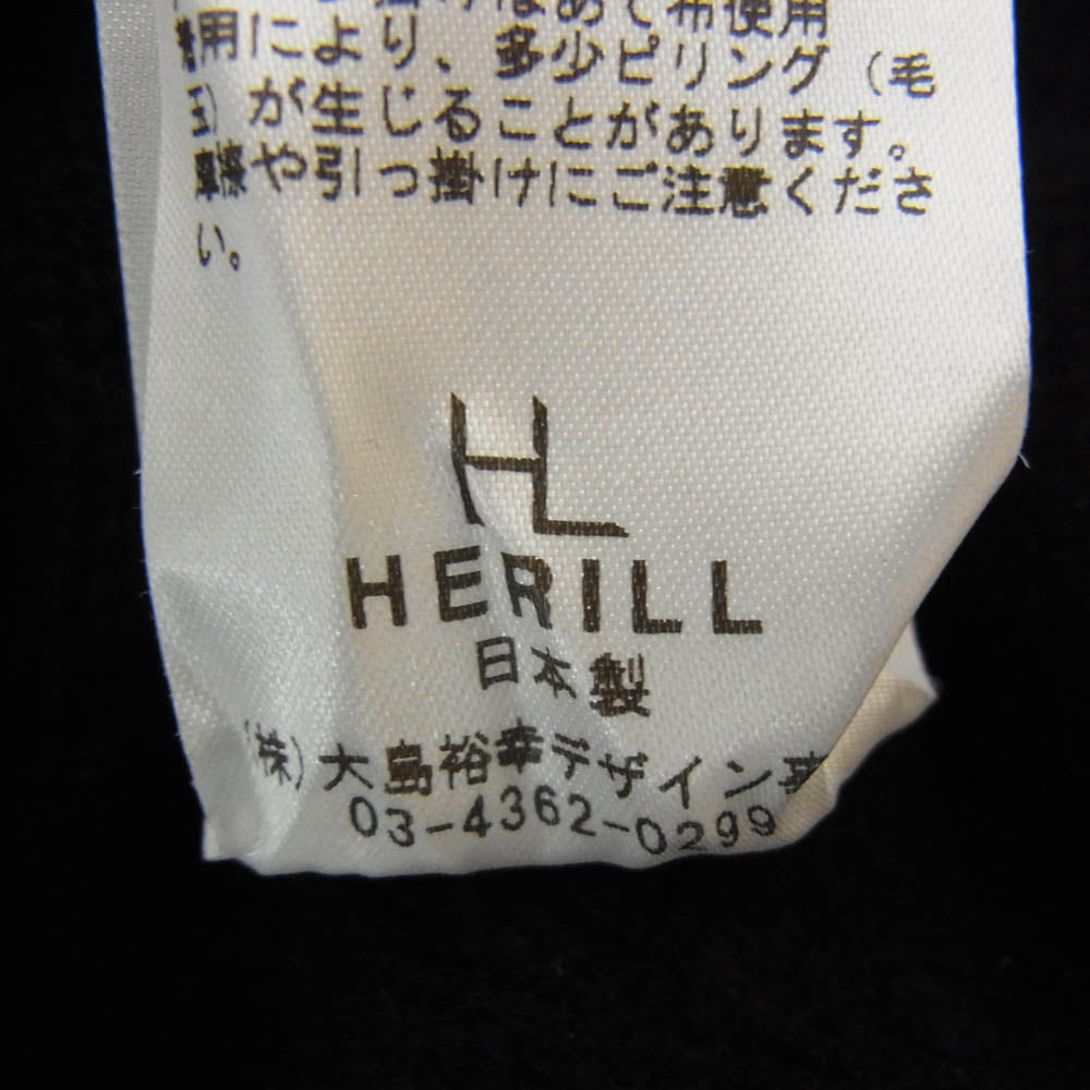 ヘリル 23AW 23-080-HL-8070-3 Goldencash Zipup Sweater ゴールデン カシミヤ100％ ジップアップ セーター ドライバーズニット ブラック系 5【中古】